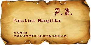 Patatics Margitta névjegykártya
